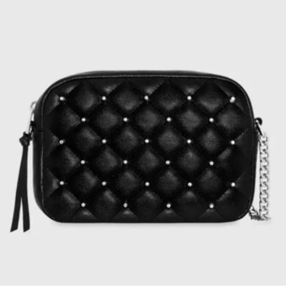 NWT Rebecca Minkoff Black w/Silver Studs & Chain Straps, Crossbody Bag